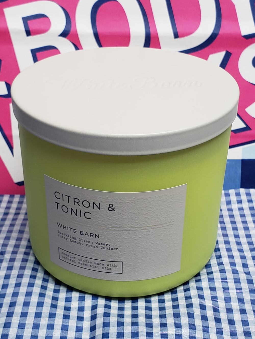 BBW Citron & Tonic Solid Yellow Jar Large 3 Wick Candle Home Fragrance Decor
